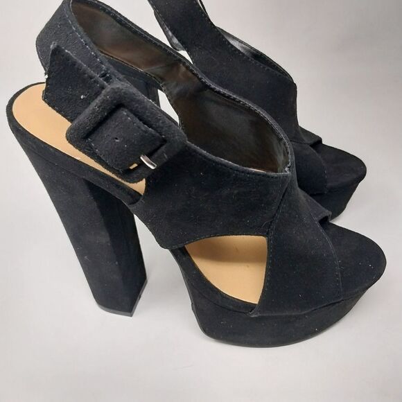 Just Fab Black Platform Sandals. Size 7. - Picture 1 of 11